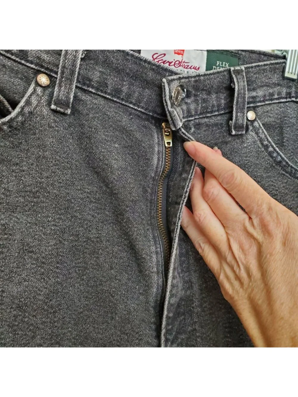 Levi's Flex Denim straight leg washed black jeans